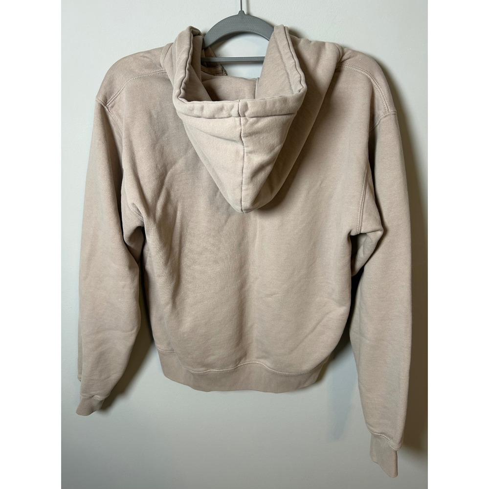 Brandy Melville Crystal Hoodie Tan Beige Zip Up Sweatshirt MDA110Z-Z194XS - Picture 2 of 4